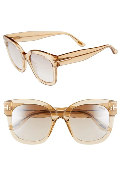 Shop Tom Ford Beatrix 52mm Sunglasses In Shiny Light Brown Gradient