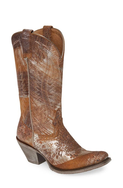 Shop Ariat Circuit Salem Western Boot In Brushed Silver