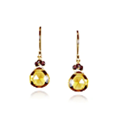 Mounir London Golden Citrine  Drop Earrings In Drop