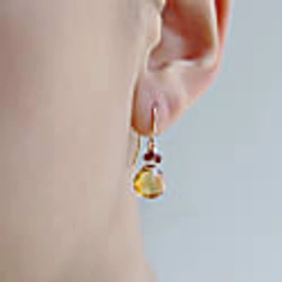 Mounir London Golden Citrine  Drop Earrings In Drop