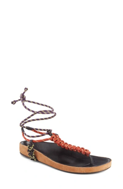 Shop Isabel Marant Loreco Lace-up Sandal In Natural