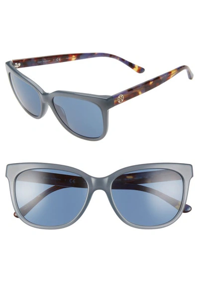 Shop Tory Burch 55mm Cat Eye Sunglasses In Light Blue/ Blue Solid