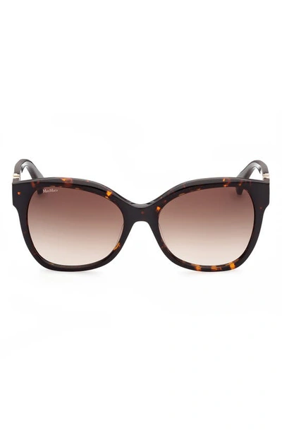 Shop Max Mara Butterfly 56mm Gradient Cat Eye Sunglasses In Dark Havana / Gradient Brown