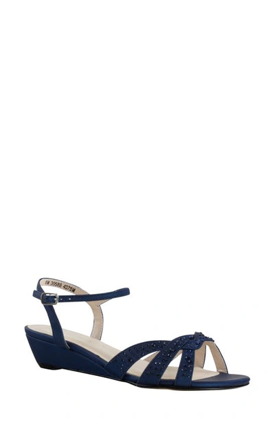 Shop Touch Ups Lena Wedge Sandal In Navy