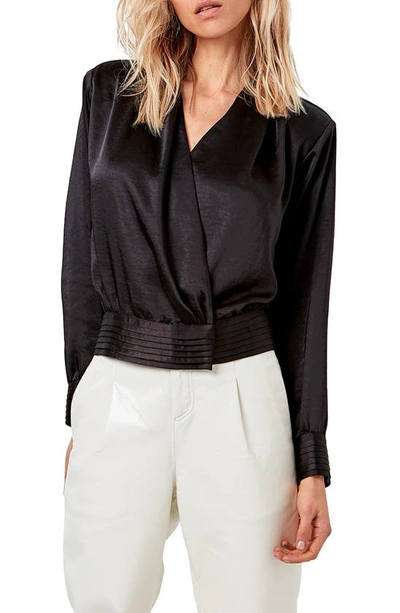 Shop As By Df Crema Wrap Blouse In Black