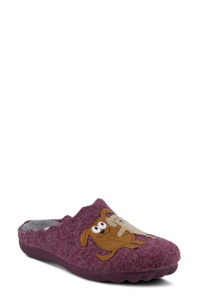 Shop Flexus By Spring Step Petlove Scuff Slippers In Bordeaux Multi