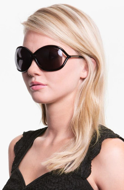 Shop Tom Ford 'whitney' 64mm Open Side Sunglasses In Black Smoke