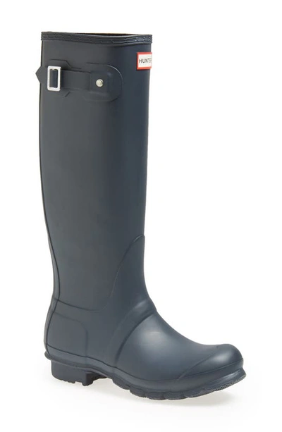 Shop Hunter Original Tall Waterproof Rain Boot In Navy Matte