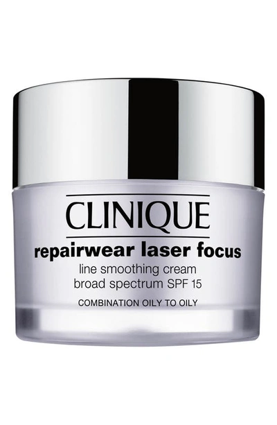 Shop Clinique Repairwear Laser Focus Spf 15 Line Smoothing Cream For Dry To Dry Combination Skin In Combination Oily To Oily