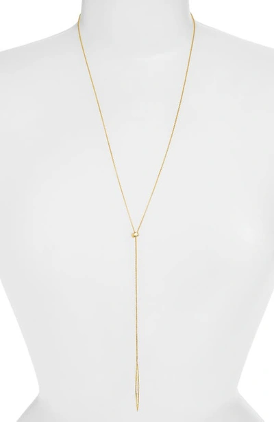 Shop Nadri 'tattoo' Encrusted Lariat Necklace In Gold
