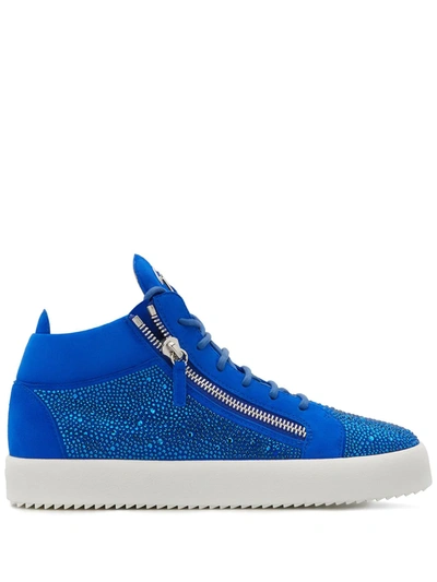Shop Giuseppe Zanotti Kriss High-top Sneakers In Blau
