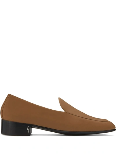 Shop Giuseppe Zanotti Brenton Logo-plaque Loafers In Nude