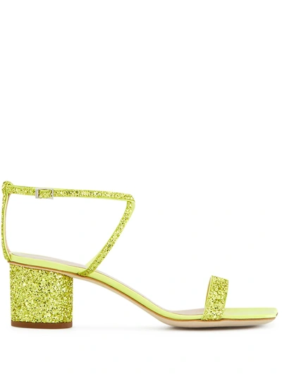 Shop Giuseppe Zanotti Tara Glitter Sandals In Gelb