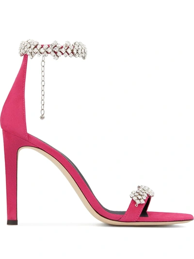 Shop Giuseppe Zanotti Raissa Crystal-embellished Sandals In Rosa