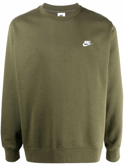 Shop Nike Sportswear Club Logo Sweatshirt In Grün