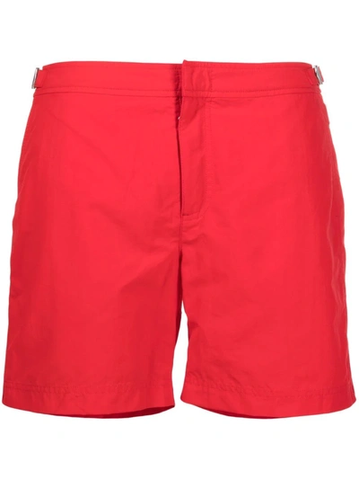Shop Orlebar Brown Bulldog Concealed-fastening Swim Shorts In Rot