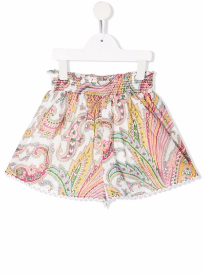 Shop Zimmermann Paisley-print Cotton Shorts In Neutrals