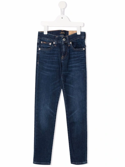 Shop Ralph Lauren High-waisted Skirt Jeans In Blue