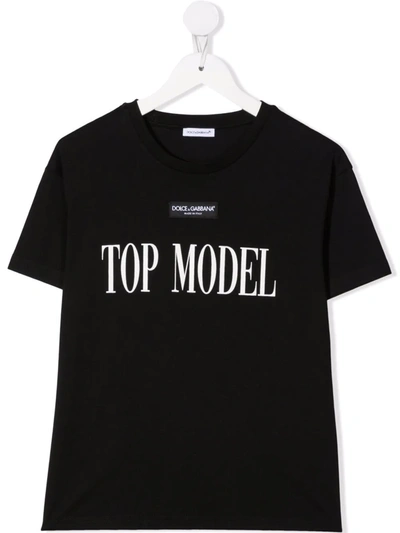 Shop Dolce & Gabbana Top Model Logo T-shirt In Black