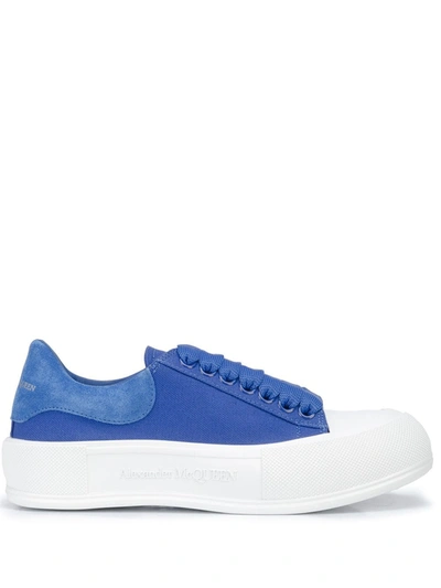 Shop Alexander Mcqueen Deck Canvas Sneakers In Blue