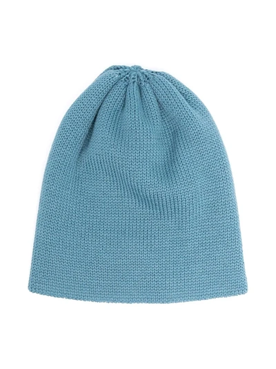 Shop Little Bear Knitted Beanie Hat In Blue