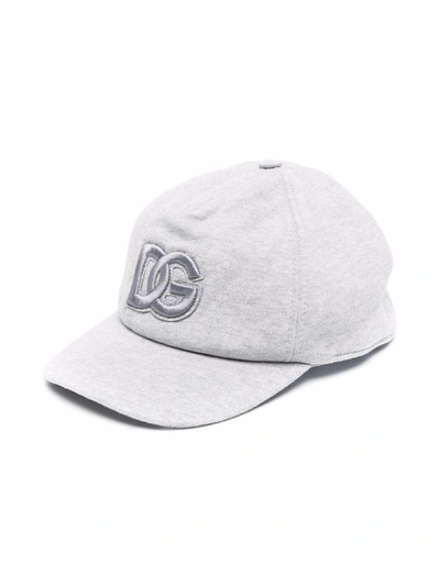 Shop Dolce & Gabbana Embroidered-logo Baseball Cap In Grey