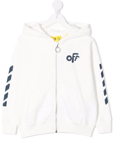 Shop Off-white Chest Logo-print Hoodie In White