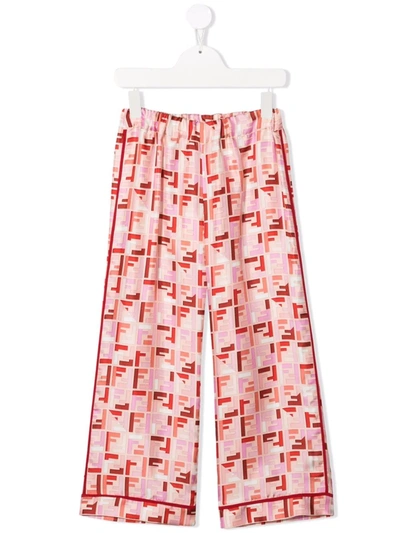 Shop Fendi Chinese New Year Ff-logo Print Trousers In Pink