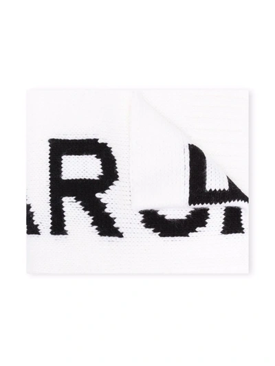 Shop Mm6 Maison Margiela Two-tone Chunky-knit Scarf In White