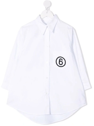 Shop Mm6 Maison Margiela Logo-print Shirt In White