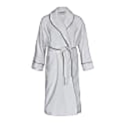 PASITHEA SLEEP MEN'S ORGANIC COTTON VELOUR ROBE - WHITE 