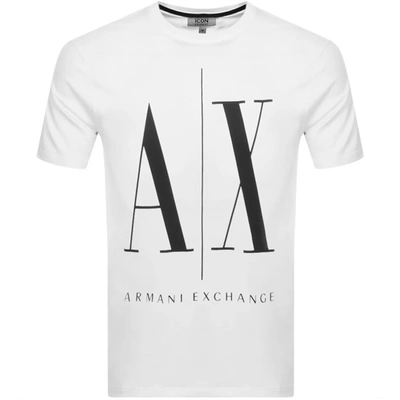 Shop Armani Exchange Crew Neck Logo T Shirt White