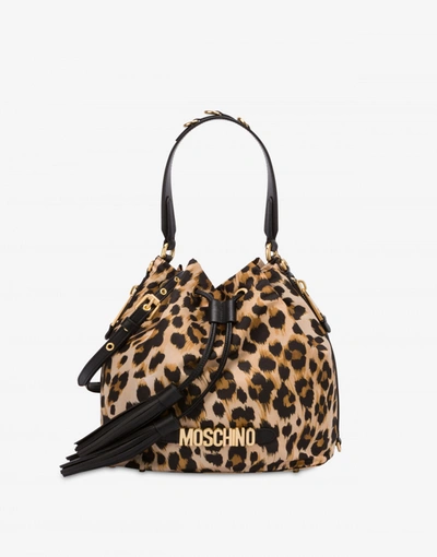Moschino Leopard Print Bucket Bag In Beige ModeSens