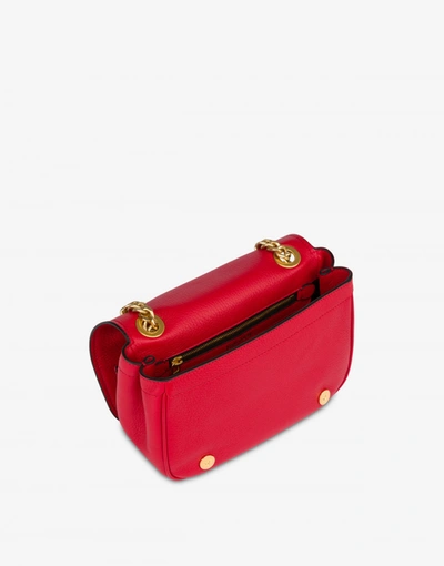 Shop Moschino Lettering Logo Shoulder Bag In Red