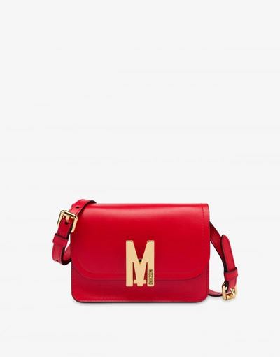 Shop Moschino Calfskin M Bag In Beige