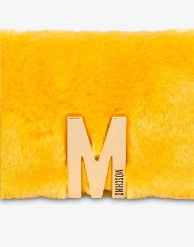 Shop Moschino Soft Fabric M Shoulder Bag In Yellow