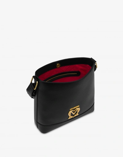 Shop Love Moschino Hobo Bag With Foulard In Black