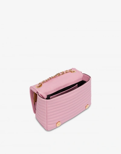 Shop Moschino Small Nappa Biker Bag In Pink