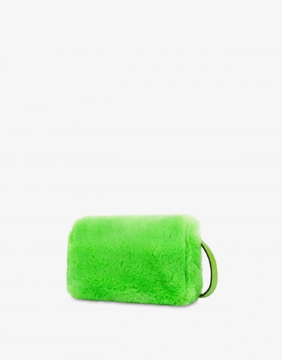 Shop Moschino Soft Fabric M Shoulder Bag In Yellow
