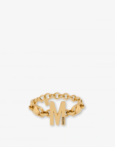 Shop Moschino M Chain Bracelet In Gold
