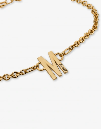 Shop Moschino M Chain Belt In Gold
