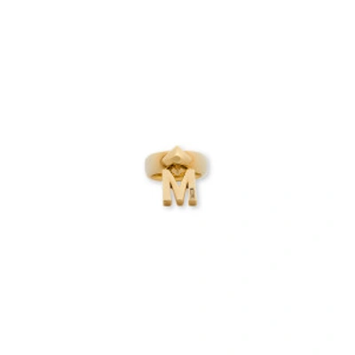 Shop Moschino Ring With M Charm In Gold