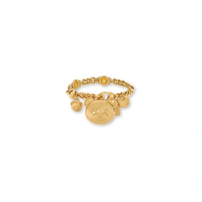 Shop Moschino Teddy Charms Bracelet In Gold