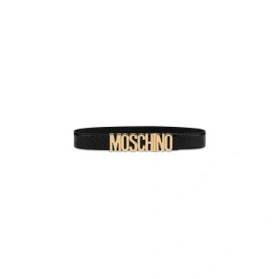 Shop Moschino Belt With Python Print In Black