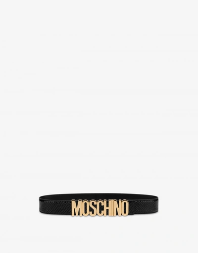 Shop Moschino Belt With Python Print In Black