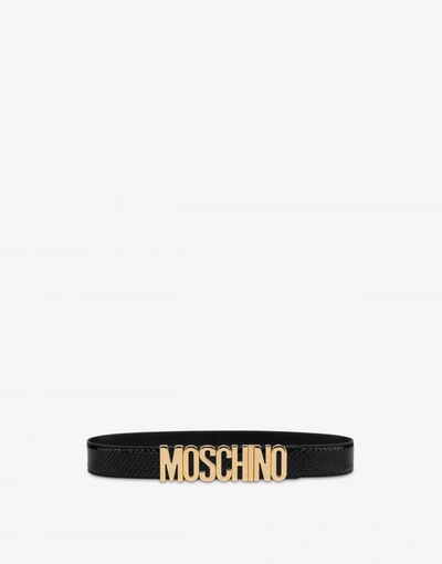 Moschino Belt With Python Print In Black