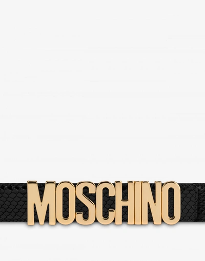 Shop Moschino Belt With Python Print In Black