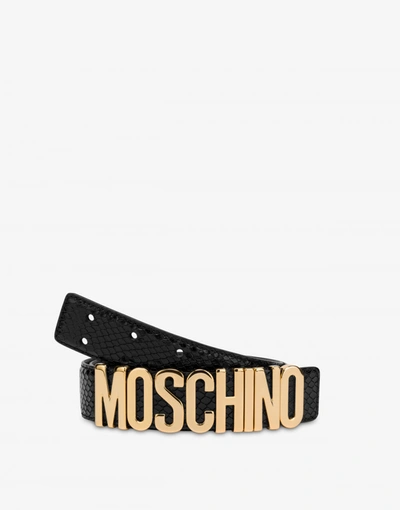 Shop Moschino Belt With Python Print In Black