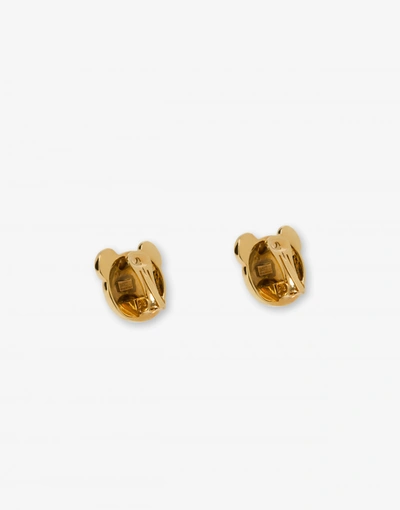 Shop Moschino Teddy Bear Earrings In Gold