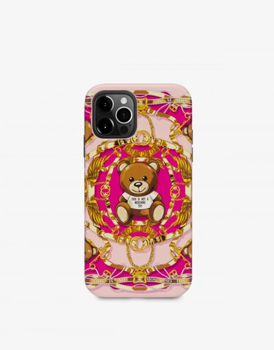 Shop Moschino Iphone 12/12 Pro Teddy Scarf Cover In Pink